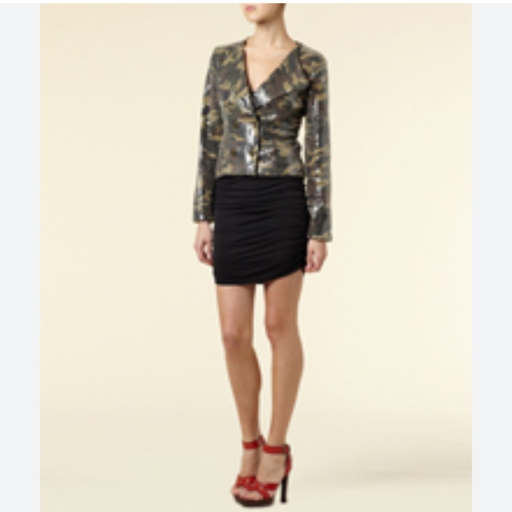 Apart US 6 Women's Sequin Camouflage Crop Blazer